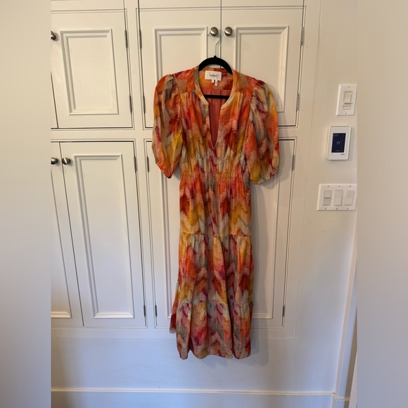 Ba&sh Anissa Chevron Midi Dress size S - Picture 2 of 15